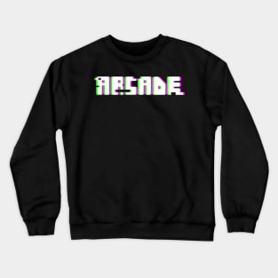 Retro Glitch ARCADE Text Crewneck Sweatshirt